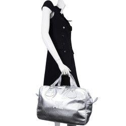 Sac COURREGES en cuir lamé argent