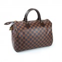 Sac speedy 30 LOUIS VUITTON cuir damier marron