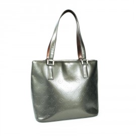 'Houston' LOUIS VUITTON patent leather grey monogram bag