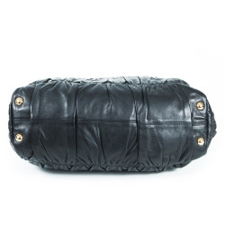 Sac PRADA cuir noir plissé