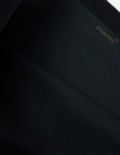 Sac cabas CHANEL 80' en toile noire