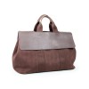 Sac HERMES toile et cuir marron