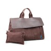 Sac HERMES toile et cuir marron