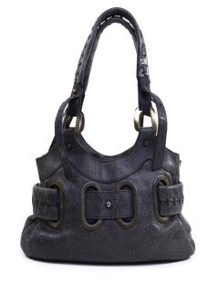 BARBARA BUI faded gray aged leather bag