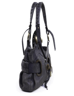 BARBARA BUI faded gray aged leather bag