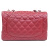 CHANEL red caviar leather jumbo bag