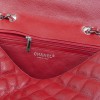 CHANEL red caviar leather jumbo bag