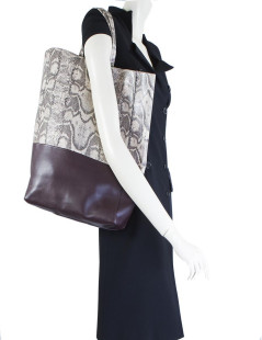 Sac cabas CÉLINE cuir et python 