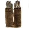 Gants MAISON FABRE cuir d'agneau bronze et orylag