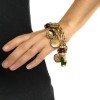 CHANEL 80' Vintage bracelet in gilded metal and molten glass