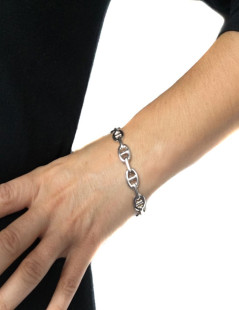 HERMES anchor chain bracelet chains silver