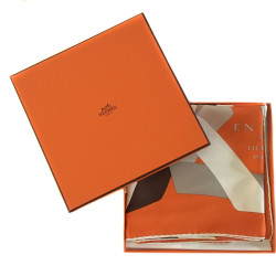 Square "duo" HERMES orange silk