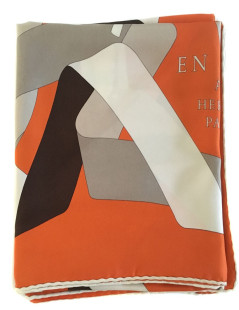 Square "duo" HERMES orange silk