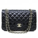 Quilted CHANEL timeless black lambskin bag