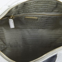 Sac PRADA cuir perforé bicolore