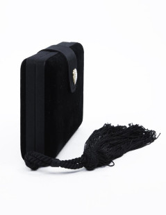 Clutch CELINE black silk velvet