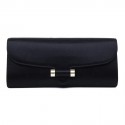 YVES SAINT LAURENT silk satin black pouch