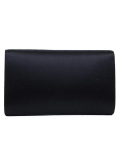 YVES SAINT LAURENT silk satin black pouch