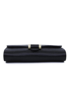 YVES SAINT LAURENT silk satin black pouch