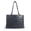 CHANEL metallic grey grained calf tote bag