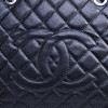 CHANEL metallic grey grained calf tote bag