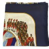 Square HERMES "Great procession in Moscow" in blue silk