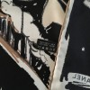 CHANEL "Paris" beige and black silk scarf