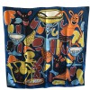 "Lilanga" HERMES square silk blue