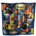 "Lilanga" HERMES square silk blue