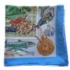 Square "Samuel Champlain, the Canada" HERMES silk sky blue