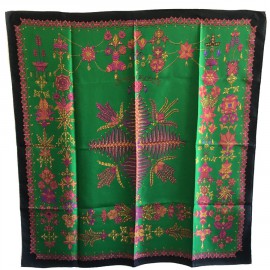 Green silk HERMES "Scheherazade" square