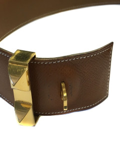 Ceinture T 78/79 HERMES Médor cuir courchevel gold 