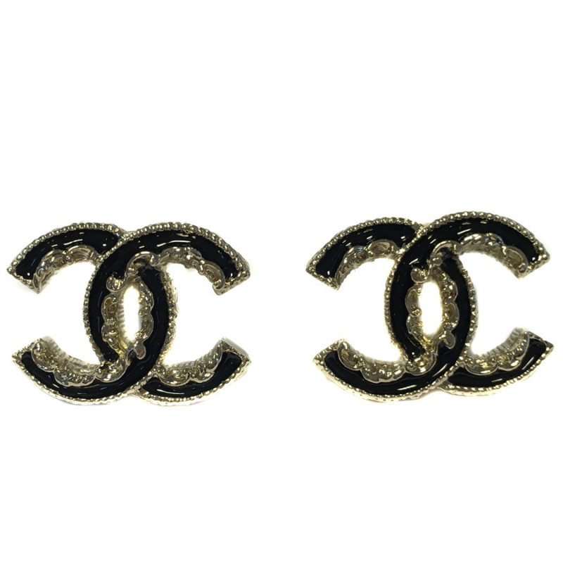 clous  CHANEL CC émail noir 