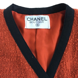 CHANEL T38 red tweed jacket