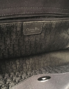 DIOR bag in Black canvas and carabiner rhinestones