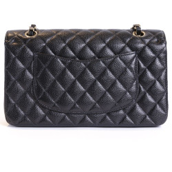 Sac timeless CHANEL cuir caviar noir