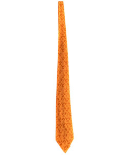 HERMÈS tie in orange silk scarf