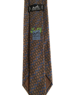 HERMÈS tie in Brown silk scarf