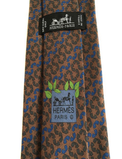 HERMÈS tie in Brown silk scarf