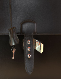 Dispatches HERMES leather black box bag