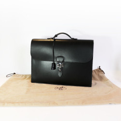 Sac à dépêches HERMES cuir box noir