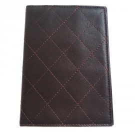 Door CHANEL Burgundy quilted Leather passport