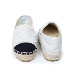 CHANEL T 35 two-tone canvas sneakers