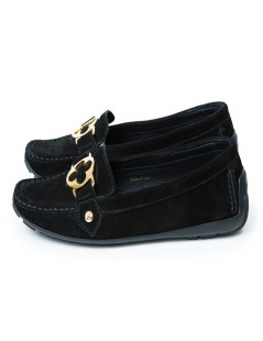 LOUIS VUITTON T 37 Black Suede moccasins