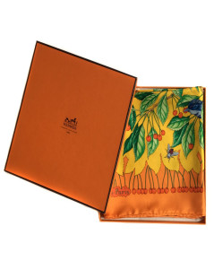 Hermès "Les Merises" in orange silk