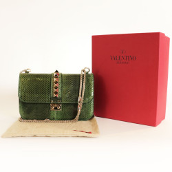 sac VALENTINO en serpent vert