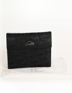 Portefeuille DIOR toile monogram noir