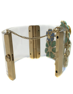 Cuff CHANEL transparent adorned florets in block glass and rhinestones