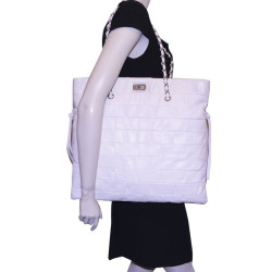 sac CHANEL cuir blanc