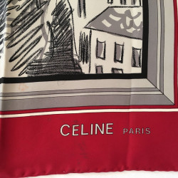 "Paris" CÉLINE Vintage silk square